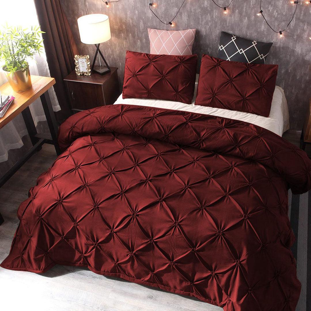 8 Pcs Diamond Pintuck Duvet set - 92Bedding