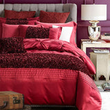 Red Luxury Bridal set 12 Piece with Quilt Filling - 92Bedding