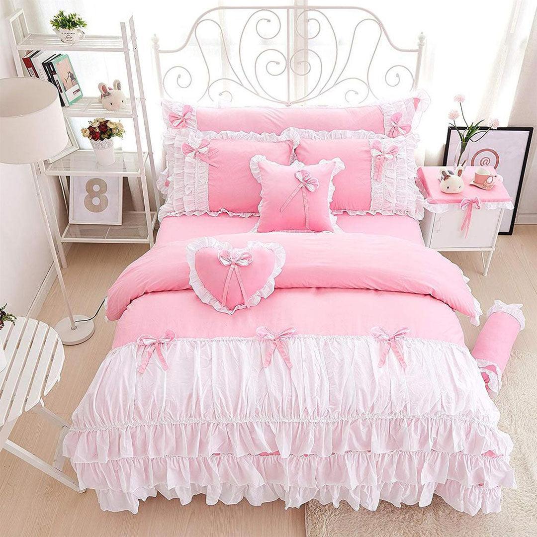 Ruffled Embellished Bridal set with Quilt filling Multi color