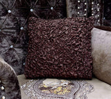 Silk Embellished Cushion Cover Brown - 92Bedding