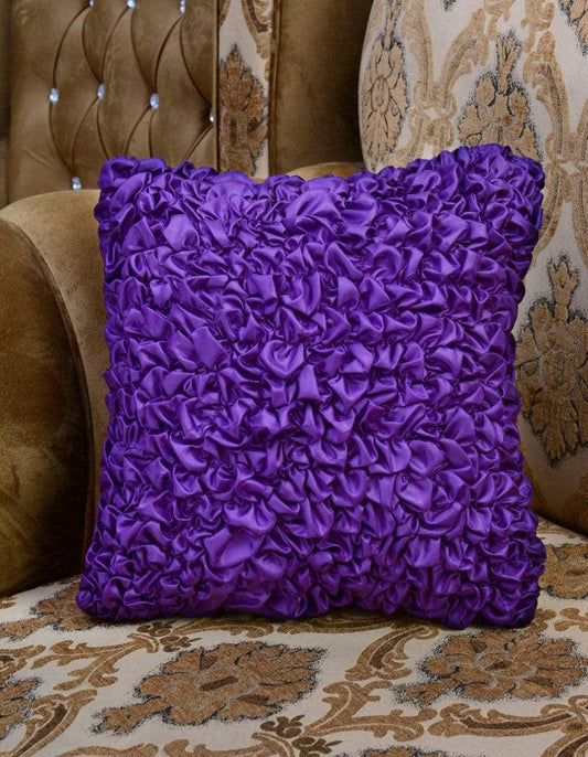 Silk Embellished Cushion Cover Purple - 92Bedding