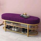 3 Seater Luxury Wooden Stool With Steel Stand And Shoe Rack -503 - 92Bedding