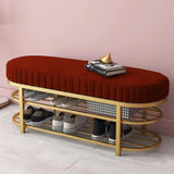 3 Seater Luxury Wooden Stool With Steel Stand And Shoe Rack -506 - 92Bedding