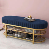 3 Seater Luxury Wooden Stool With Steel Stand And Shoe Rack -507 - 92Bedding