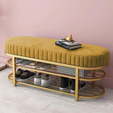 3 Seater Luxury Wooden Stool With Steel Stand And Shoe Rack -508 - 92Bedding