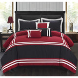 Porch&High Land Stripes Border Duvet 9 Piece Set - 92Bedding
