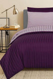 6 Pcs Luxury Plum & Iris Satin Stripe Duvet Set - 92Bedding
