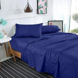 BLUE SOLID BED SHEET SET - 92Bedding